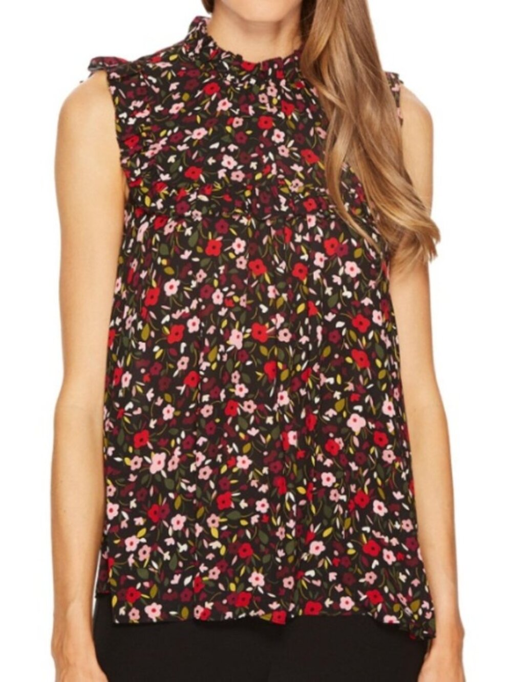 Kate Spade New York Women's Boho Floral Ruffle NWOT SZ MED Multi Shirt